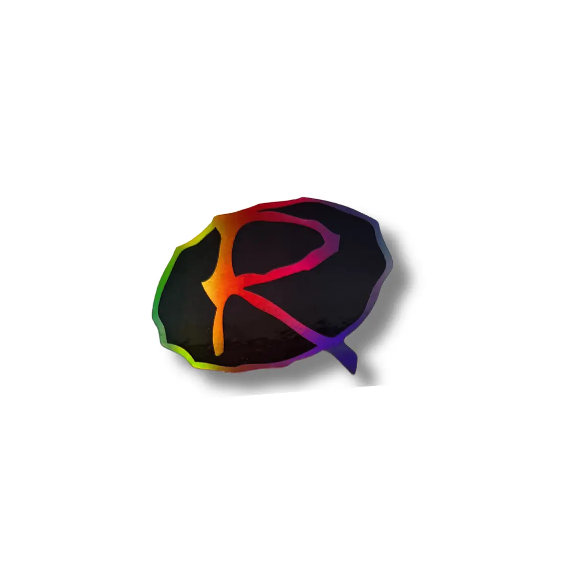 Rampworx "R" Sticker, Shiny Black/Rainbow 1