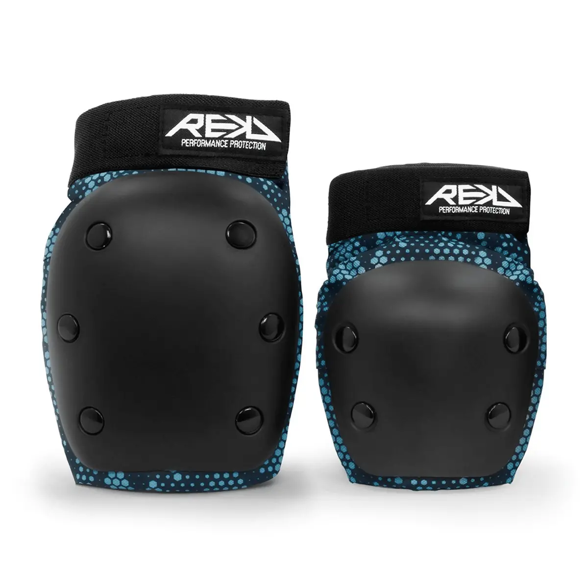 Rekd Youth Heavy Duty Double Pad Set, Black/Blue 1