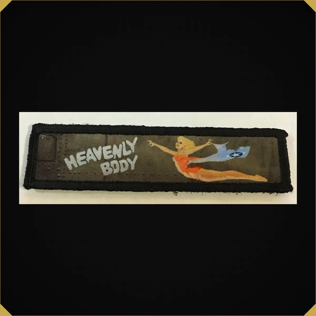 1X4 Heavenly Body Wwii Bomber Nose Art Pin Up Girl Morale Patch 1