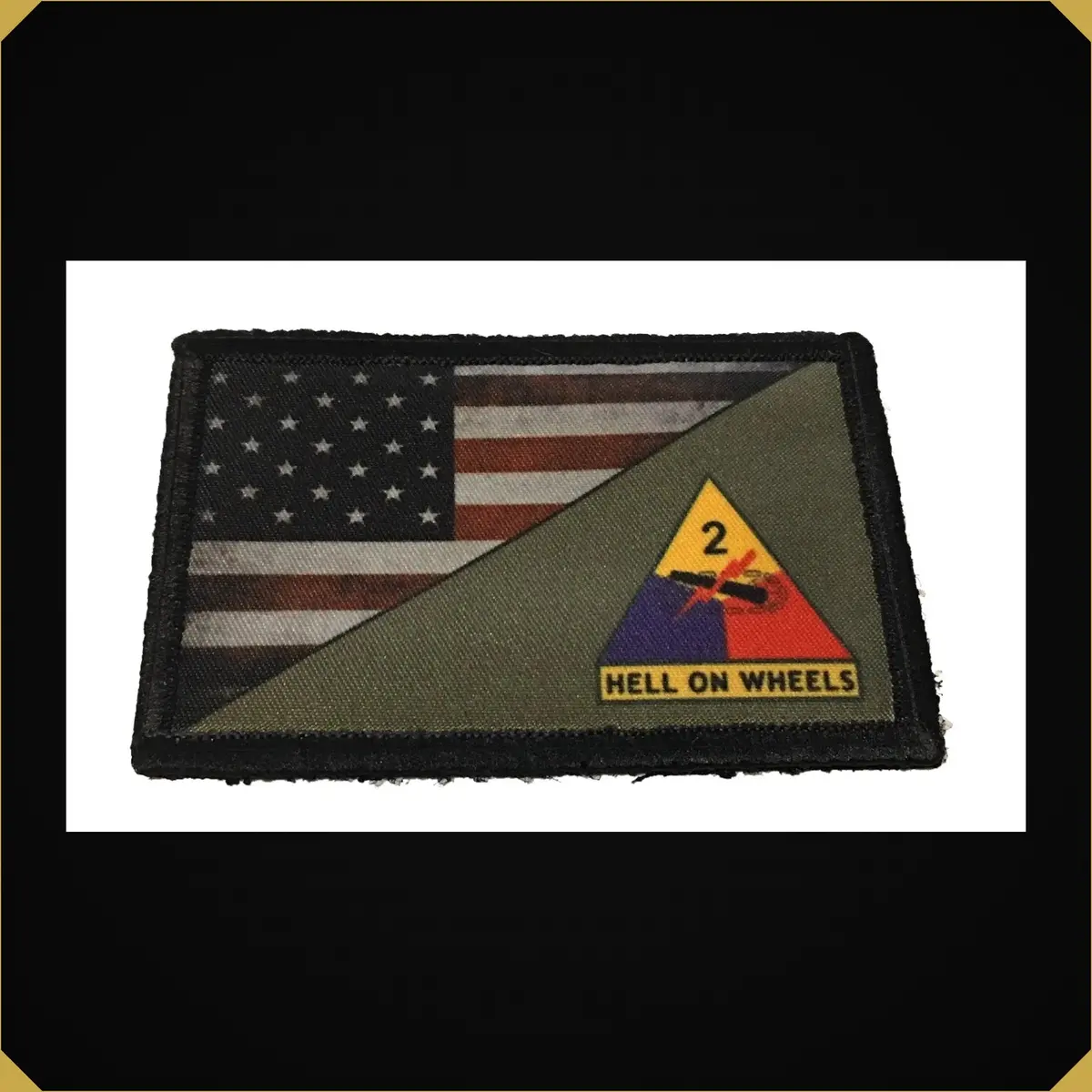 2Nd Armored Division Hell On Wheels / Usa Flag Morale Patch 1