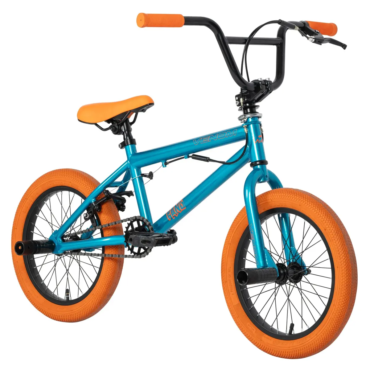 Venom Fang 16" Complete Bmx With Stunt Pegs, Teal/Orange 1