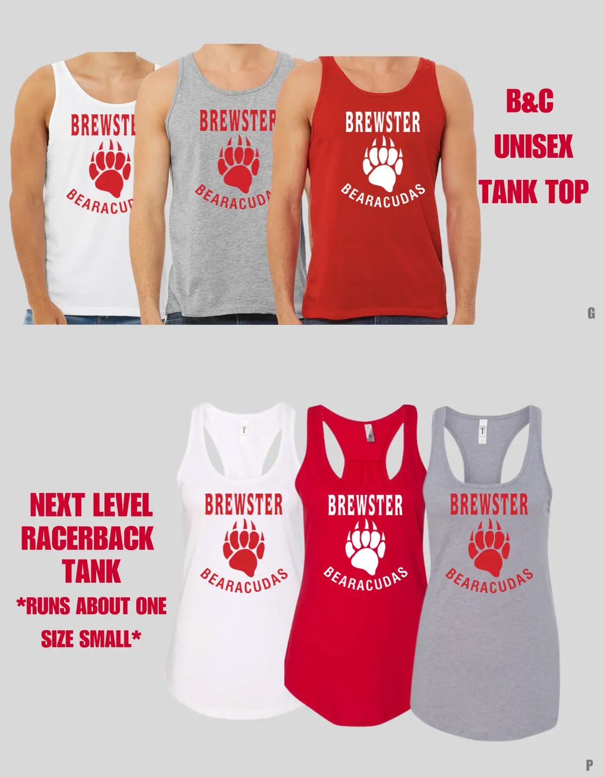 Brewster Baracudas Tank Tops 1
