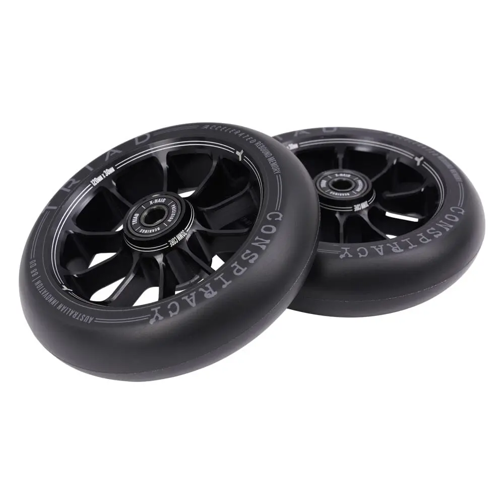 Triad Conspiracy Scooter Wheels 120Mm X 30Mm (Pair), Ano Black 1