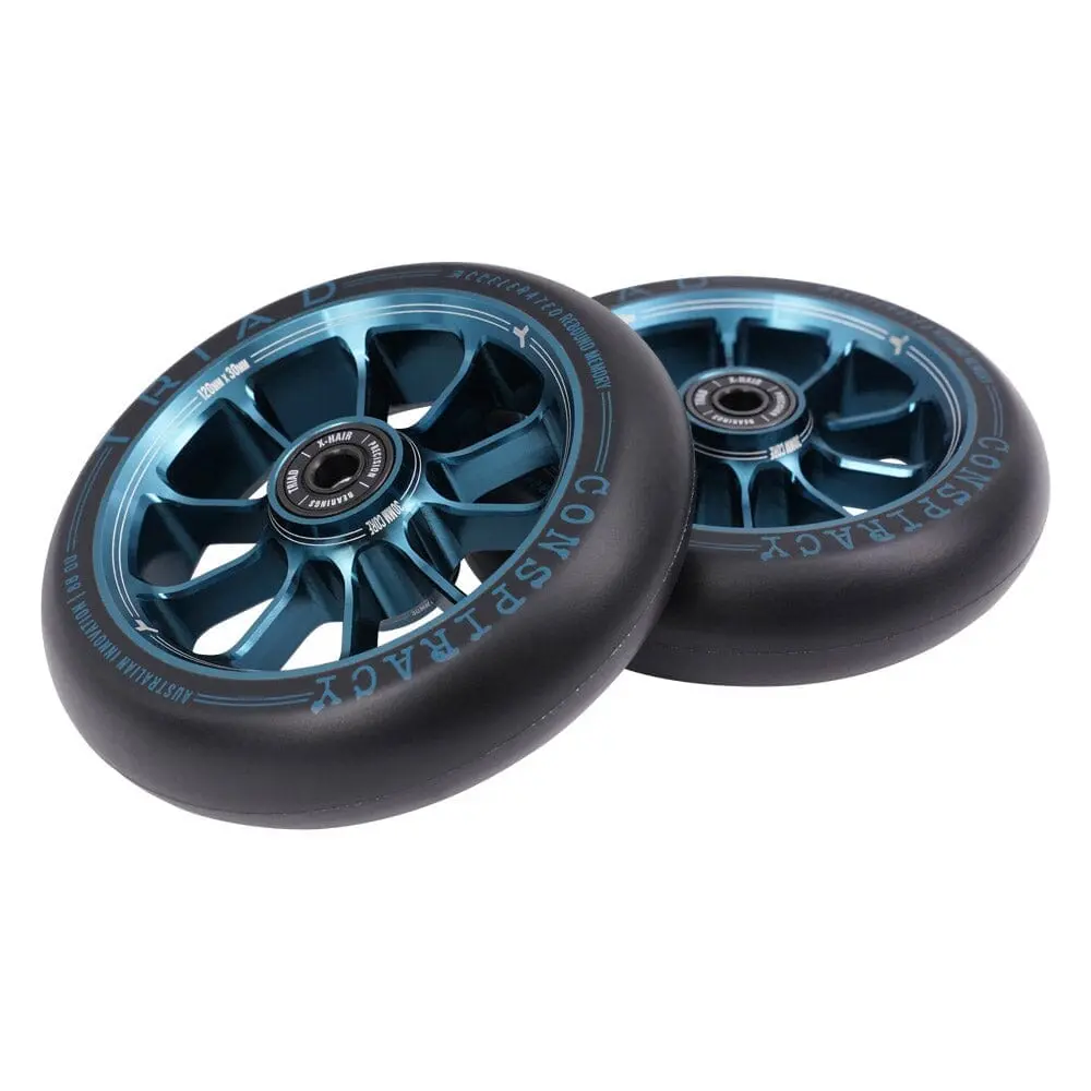 Triad Conspiracy Scooter Wheels 120Mm X 30Mm (Pair), Ano Blue 1