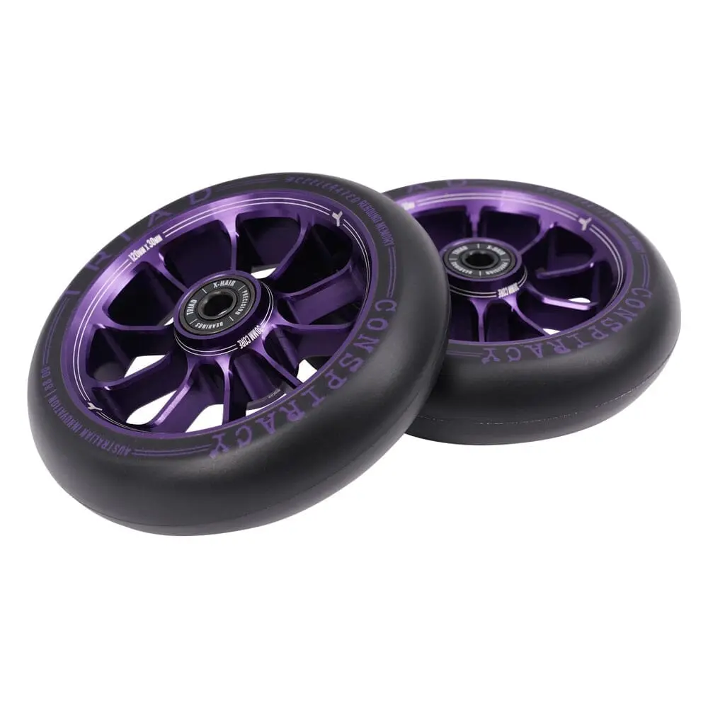 Triad Conspiracy Scooter Wheels 120Mm X 30Mm (Pair), Ano Purple 1