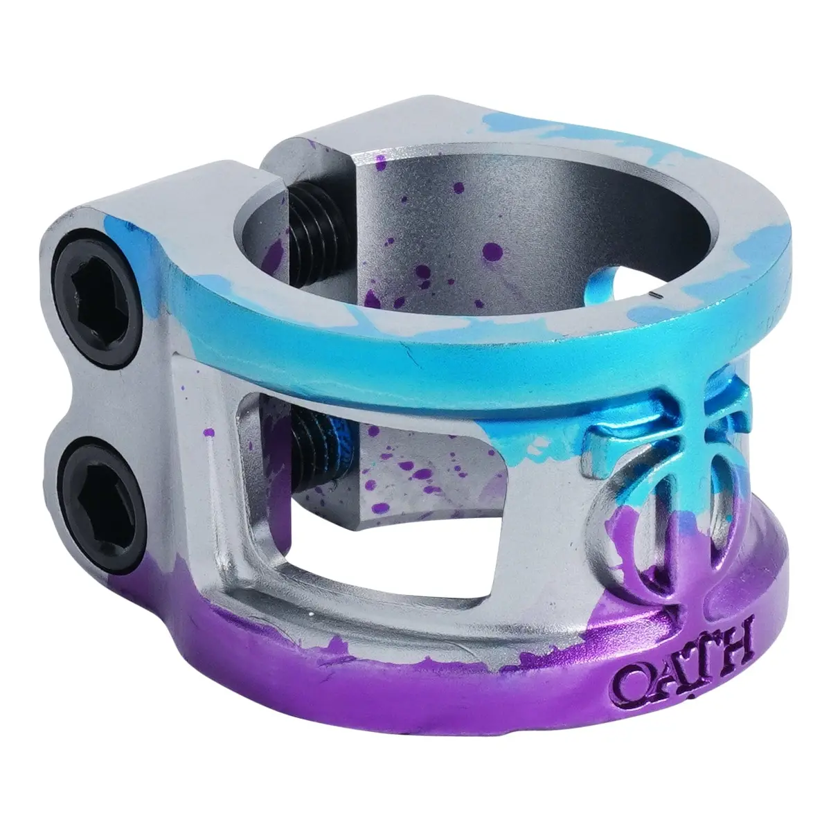 Oath Cage V2 Alloy Hic/Ihc Scooter Clamp, Blue/Purple/Titanium 1