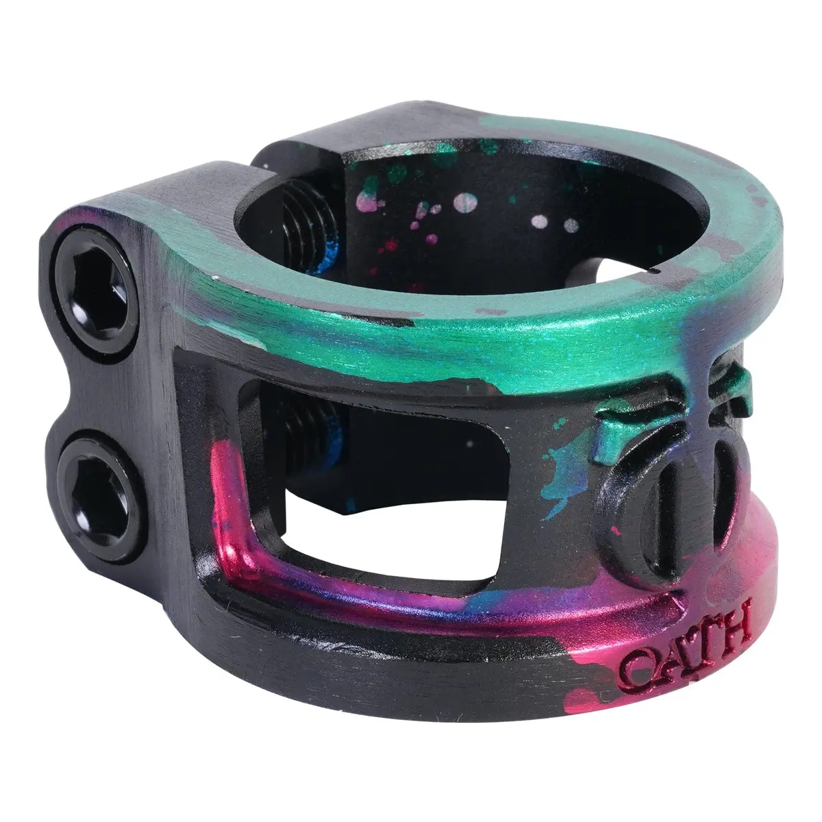 Oath Cage V2 Alloy Hic/Ihc Scooter Clamp, Green/Pink/Black 1