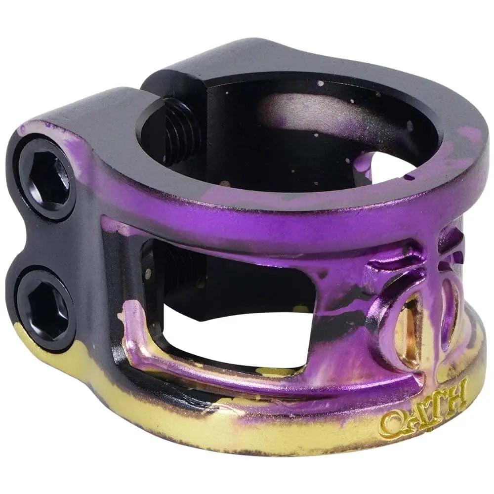 Oath Cage V2 Alloy Hic/Ihc Scooter Clamp, Black/Purple/Yellow 1