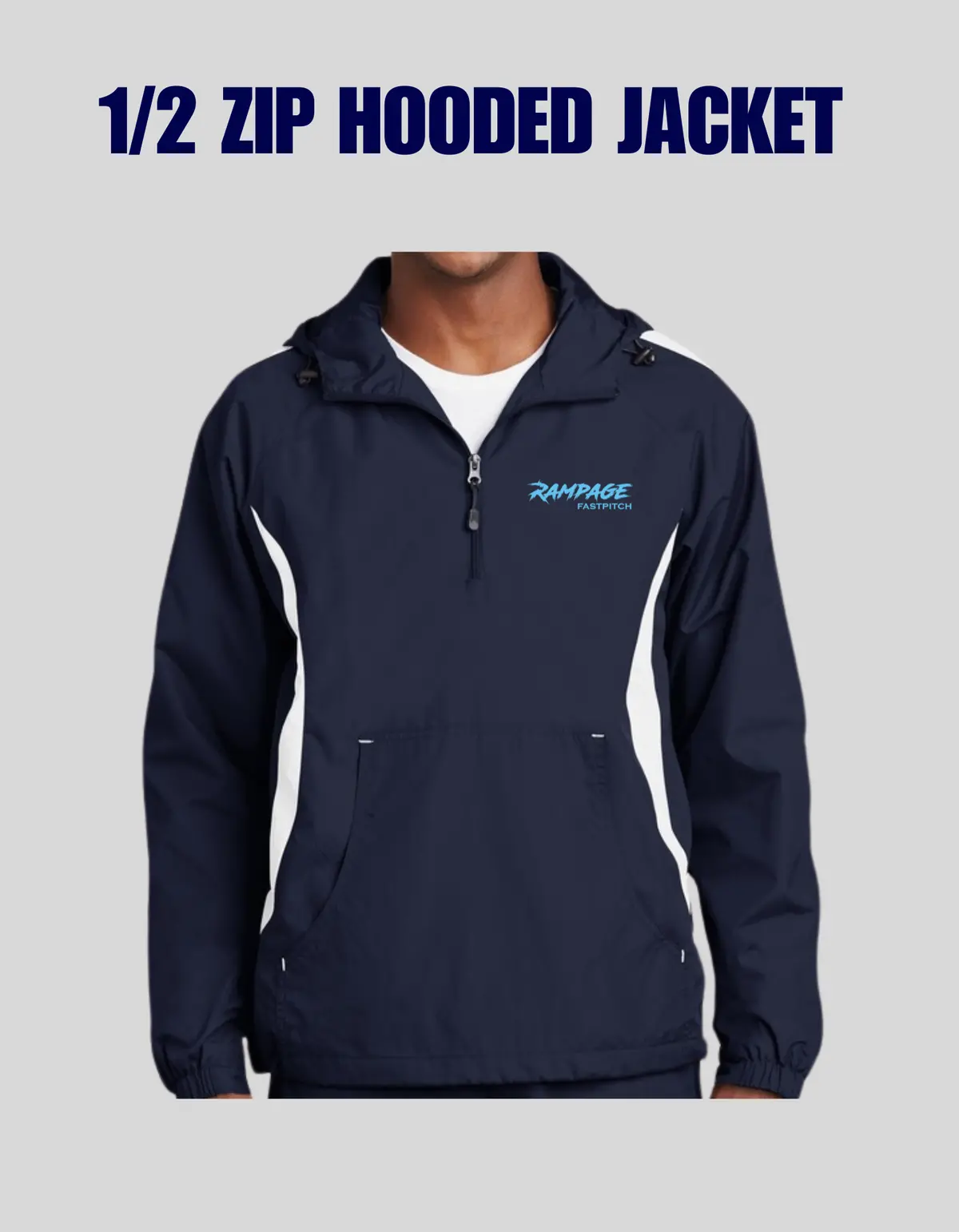 Rampage Sport-Tek 1/2 Zip Hooded Jacket 1