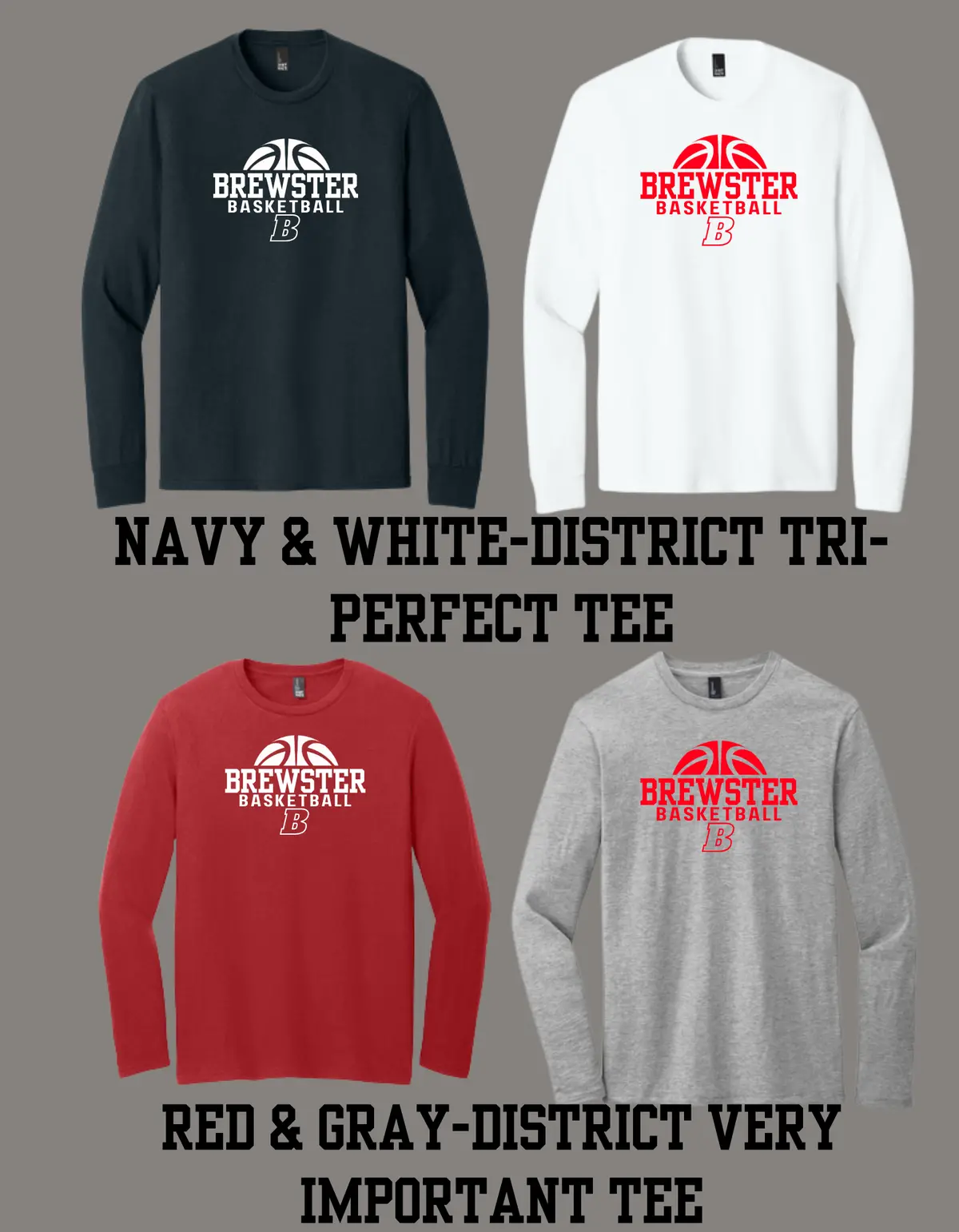 Brewster Basketball Long Sleeve Tee 1