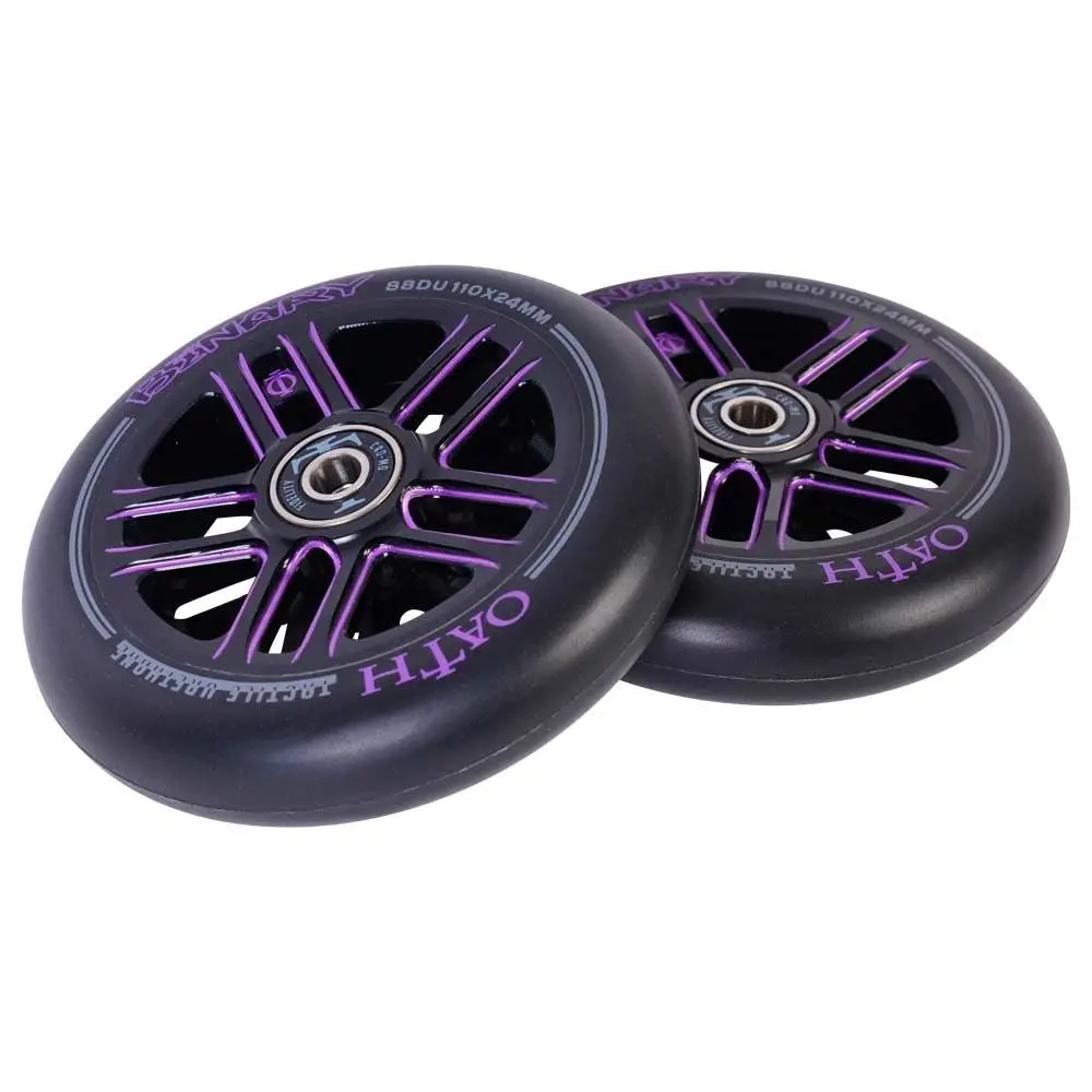 Oath Binary Scooter Wheels (Pair) 110Mm, Black/Purple 1