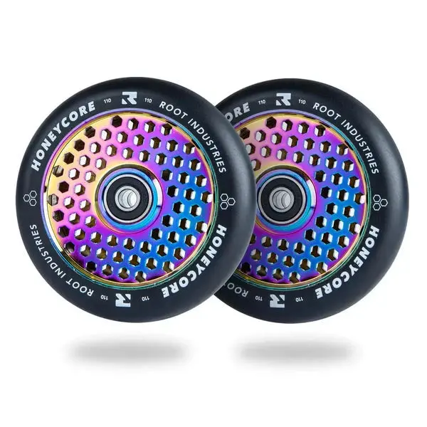 Root Honeycore Pro Scooter Wheels 110Mm, Black/Rocket Fuel 1