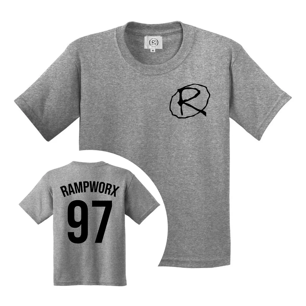 Rampworx '97' Youth T-Shirt, Grey/Black 1