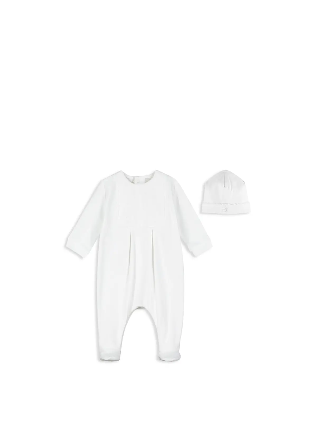 Mallory Interlock Aio With Feet Embroidered Yoke And Hat White 1