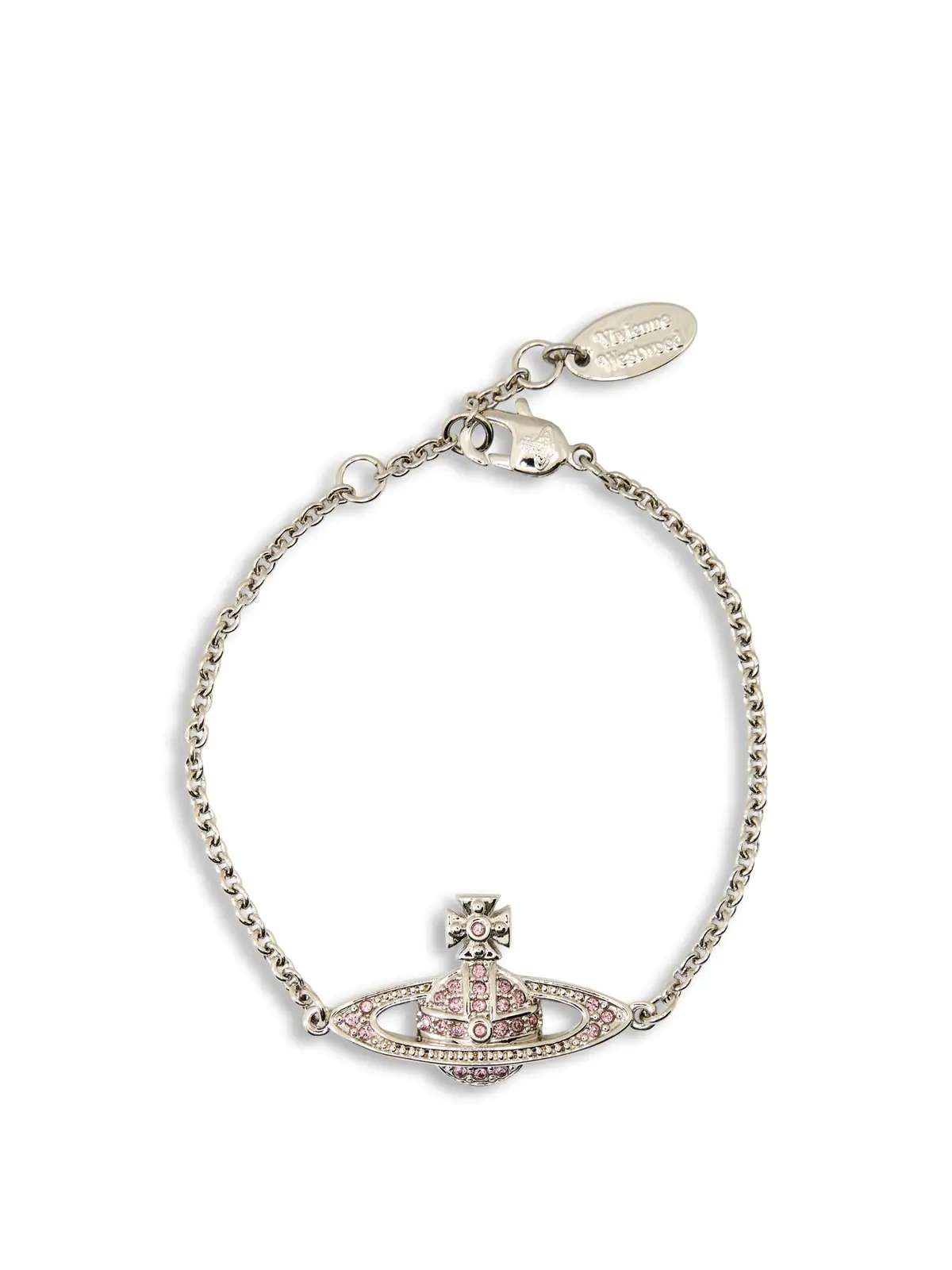 Mini Bas Relief Bracelet Platinum/White Opal Crystal 1