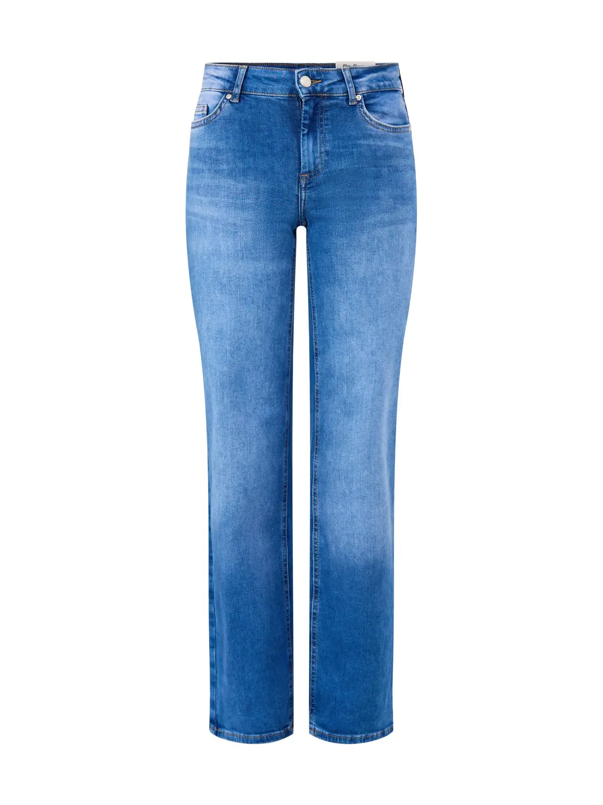 Blush Mid Waist Straight Jeans 32" Medium Blue Denim Medium Blue Denim 1