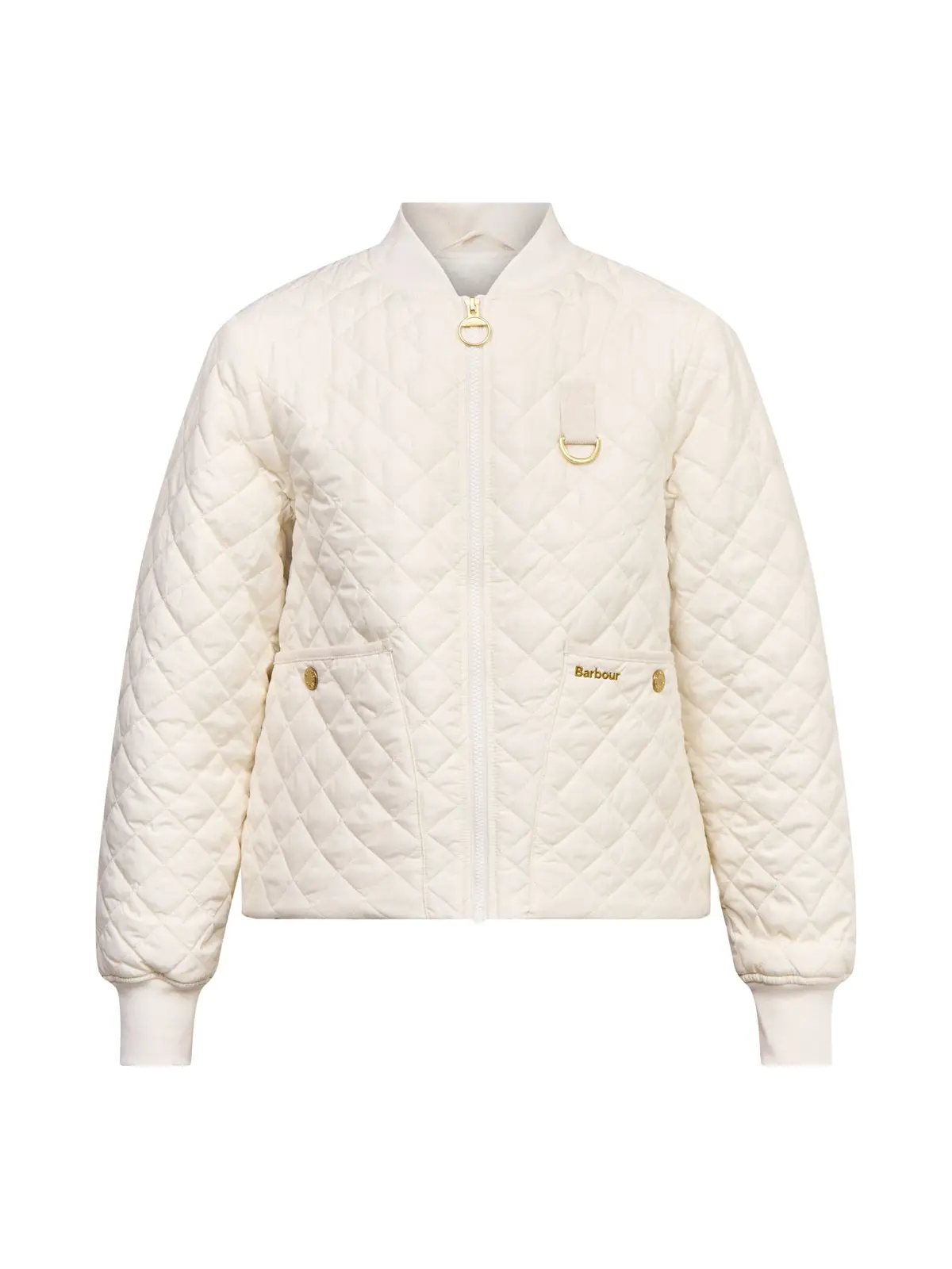 Womens White Barbour Reyna Quilt Jacket 1