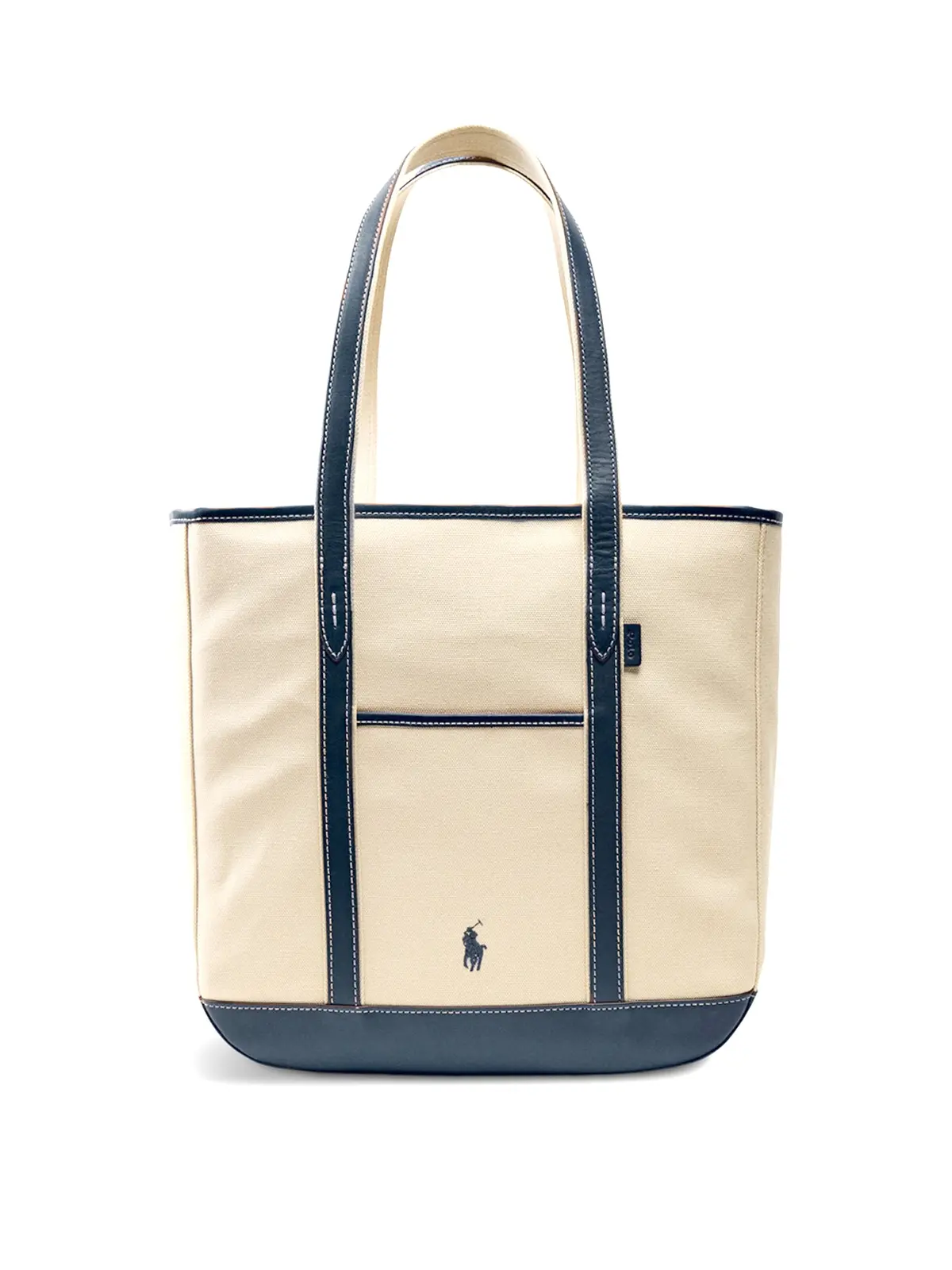 Medium Shopper Tote Ecru/Navy 1
