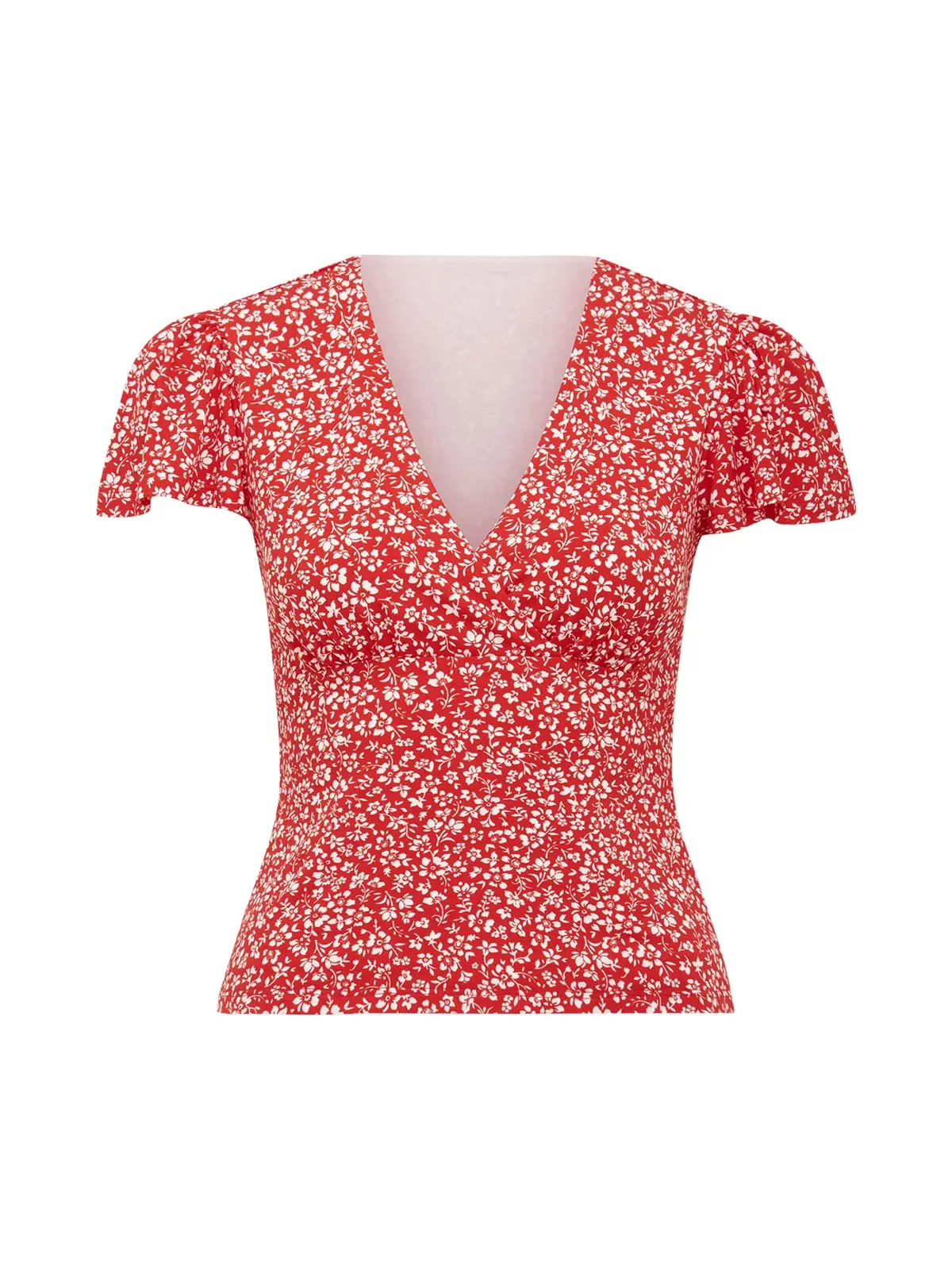 Lulu Printed Flutter Sleeves Top 1