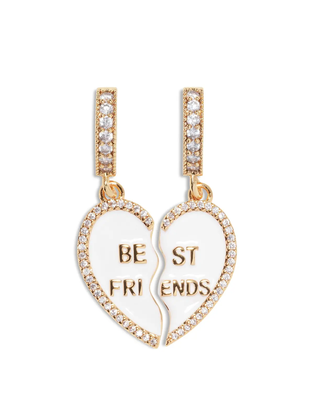Best Friend Pendant 18K Gold Plated White 1