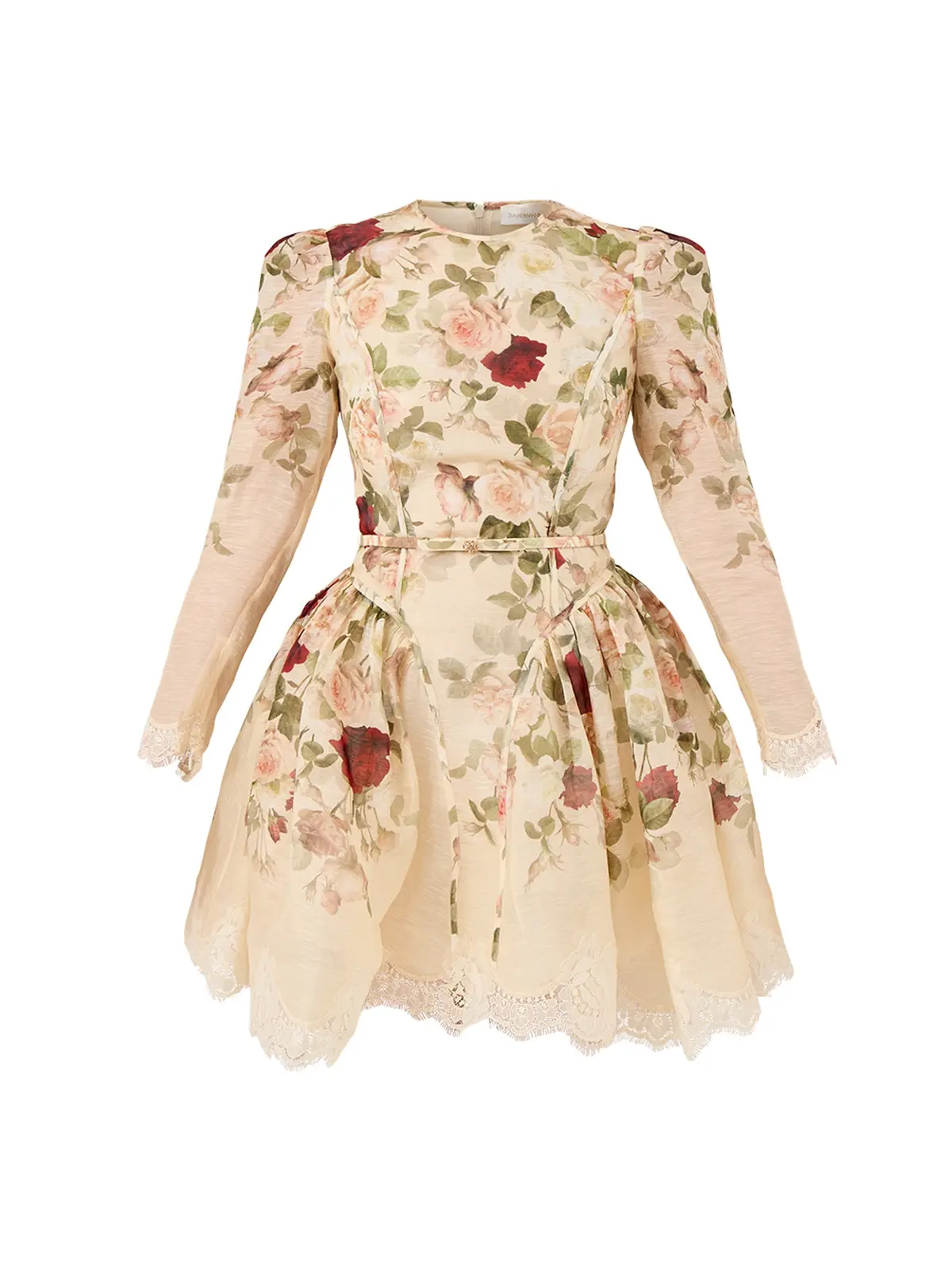 Hypnotic Lace Trim Mini Dress Cream Cascade 1