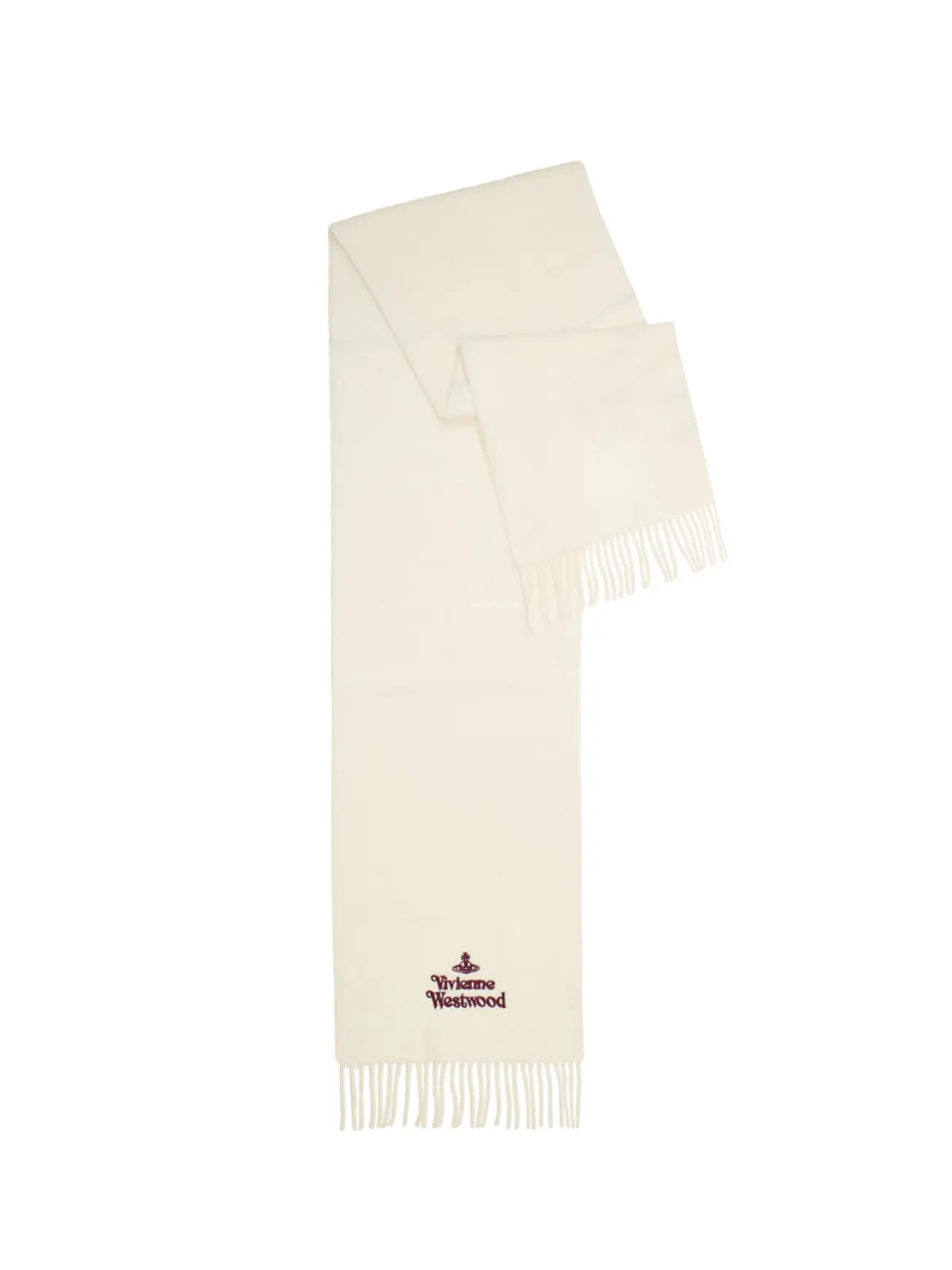 Embroidered Logo Scarf In White 1
