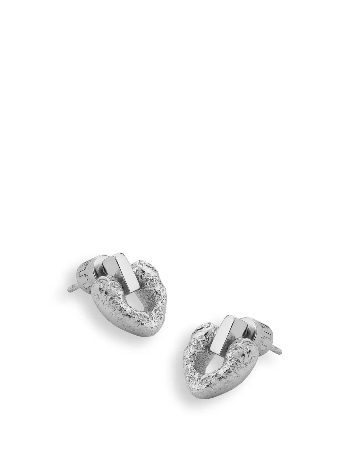Amity Heart Drop Earrings Silver 1