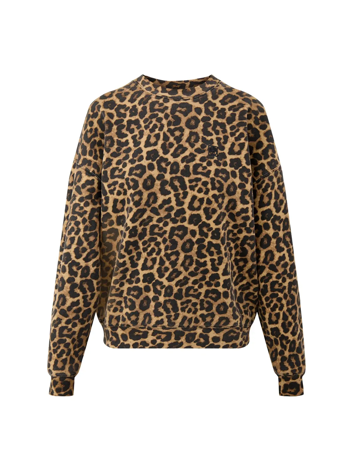 Miles Sweatshirt Black And Brown Leopard 1