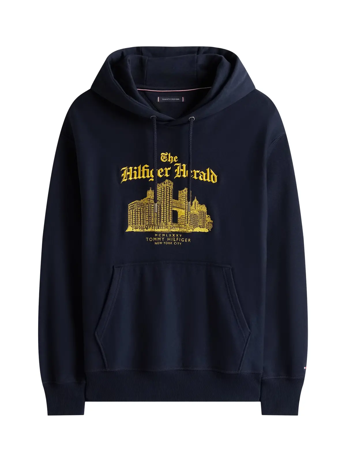 Logo Embroidery Relaxed Drawstring Hoody 1