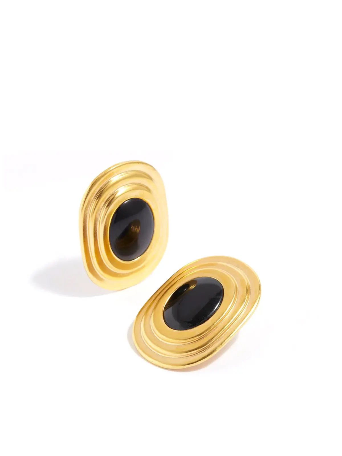 Coco Earrings Black Gold 1