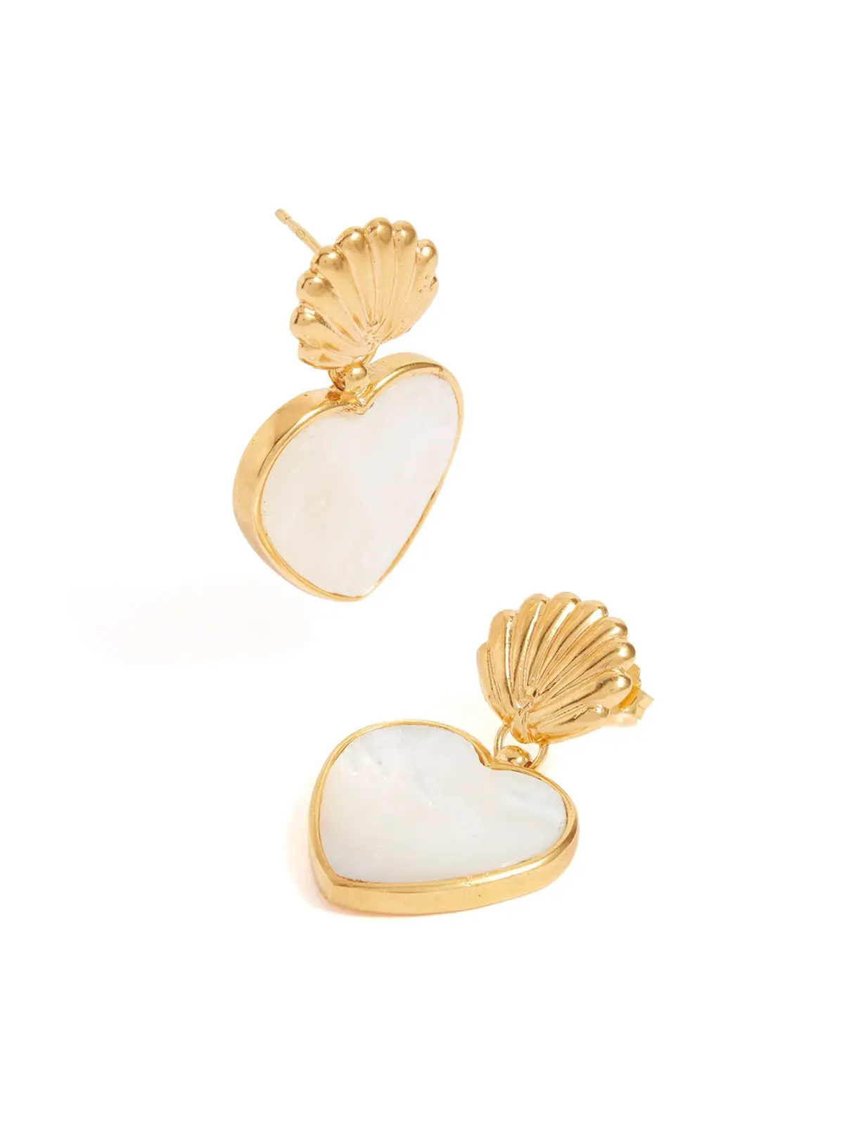 Venus Earrings Gold White Pearl 1