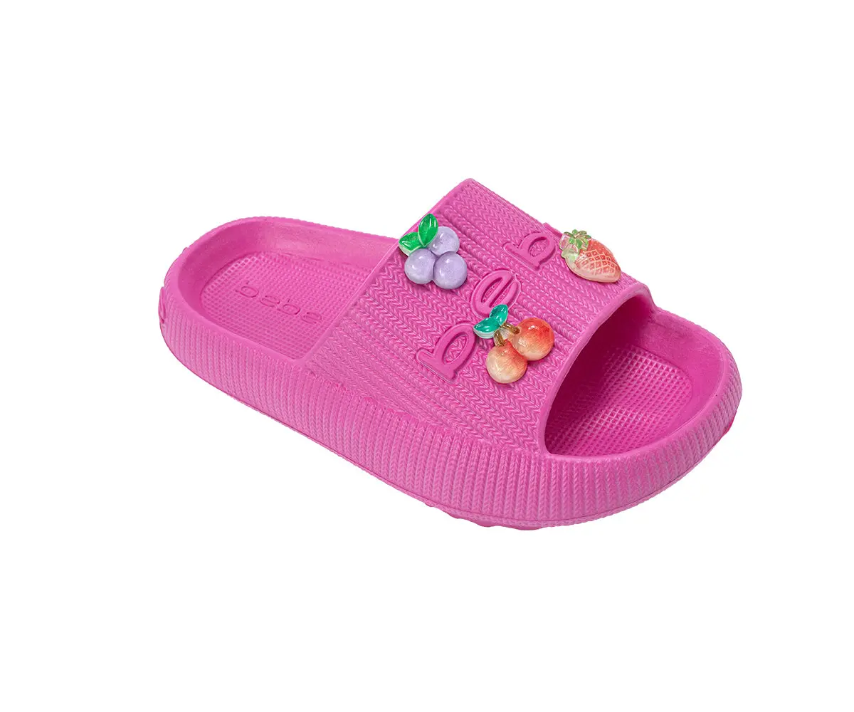 Bebe Girls Eva Slide - Lightweight And Comfy Slide Sandals With Fruit Charms 1