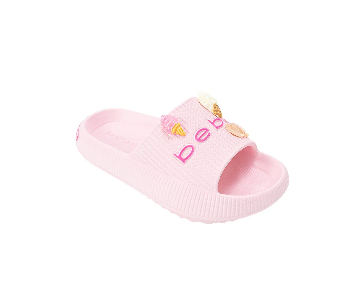 Bebe Girls Eva Slide - Lightweight Comfy Slide Sandals With Ice Cream Charms 1