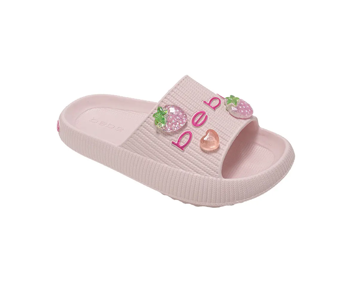 Bebe Girls Eva Slide - Lightweight Comfy Slide Sandals With Fruit Charms 1
