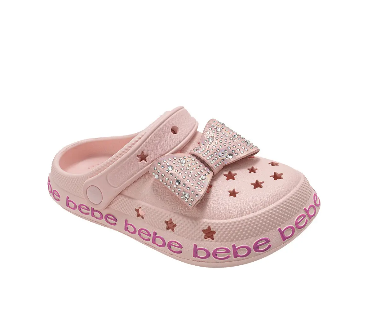 Bebe Girl's Eva Lightweight Clogs - Slip - On With Rhinestone Covered Bow 1