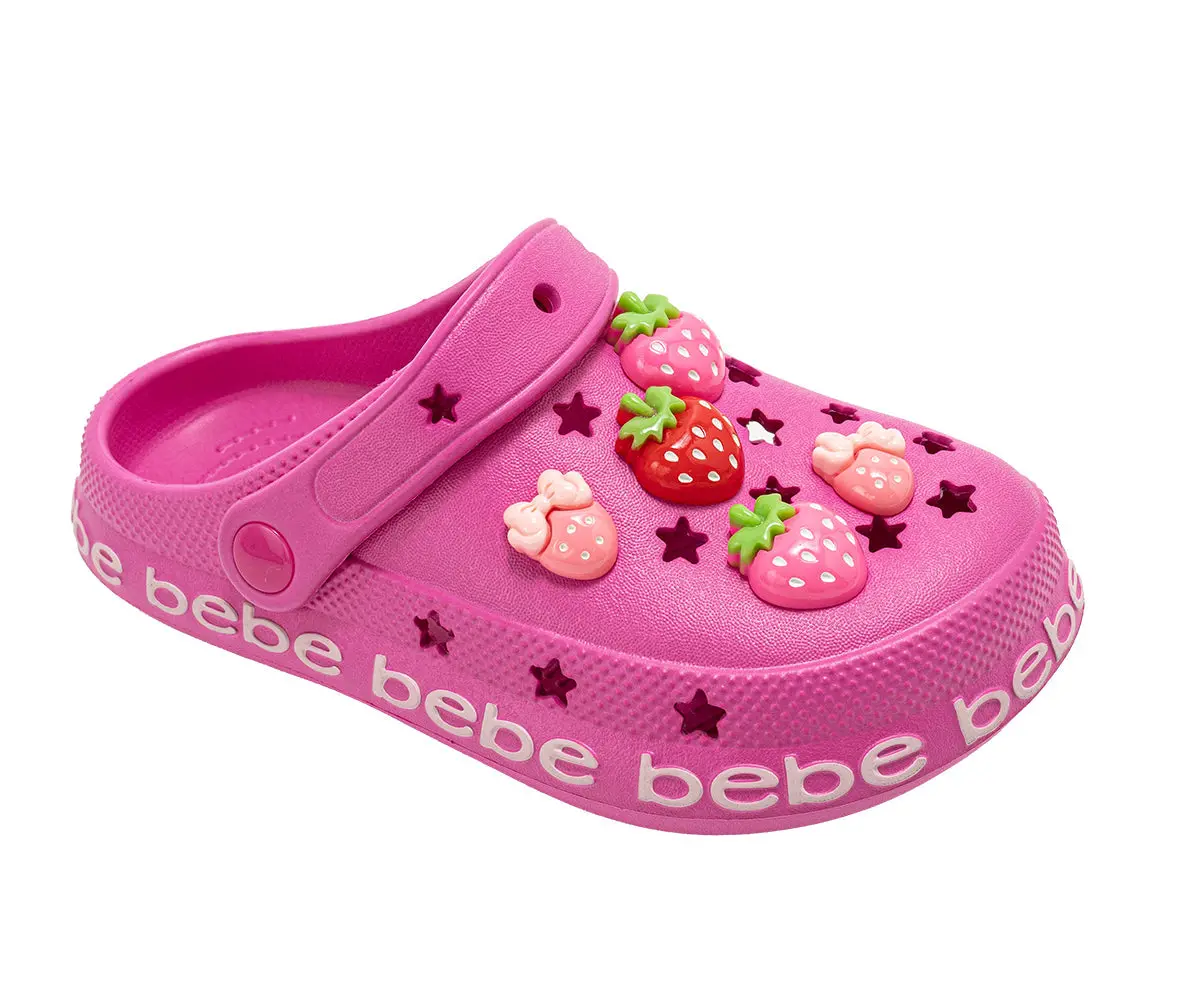 Bebe Girl's Eva Lightweight Clogs - Slip - On Comfy Shoes With Fruit Charms 1