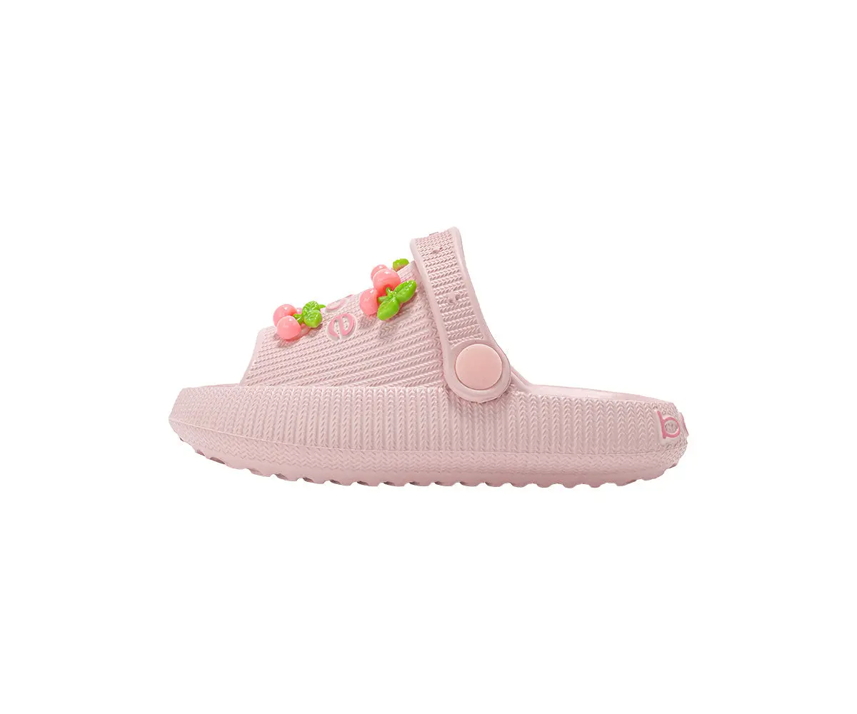 Bebe Toddler Girl's Lightweight Eva Slide With Cherry Charms 3