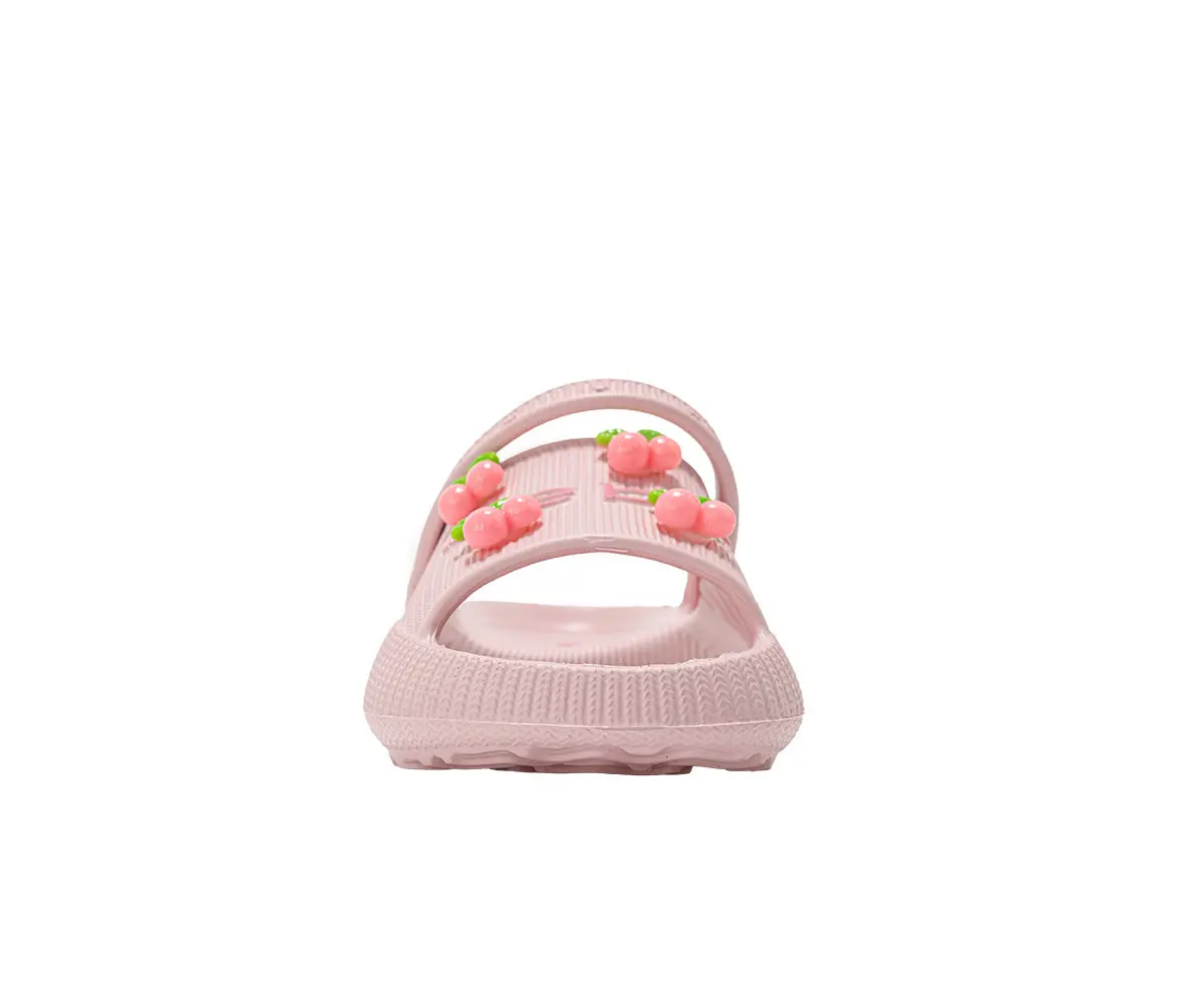 Bebe Toddler Girl's Lightweight Eva Slide With Cherry Charms 4