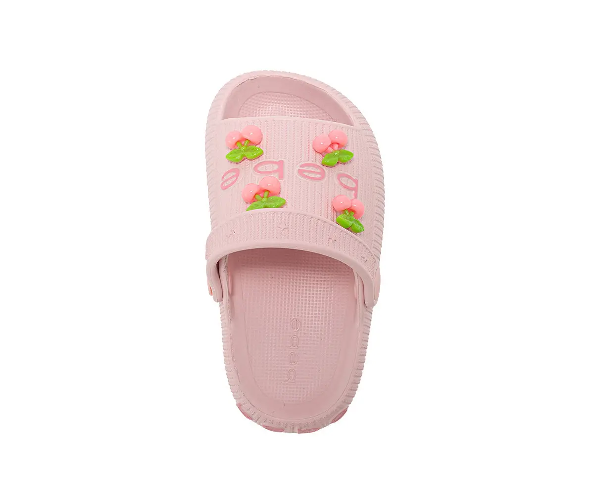 Bebe Toddler Girl's Lightweight Eva Slide With Cherry Charms 6