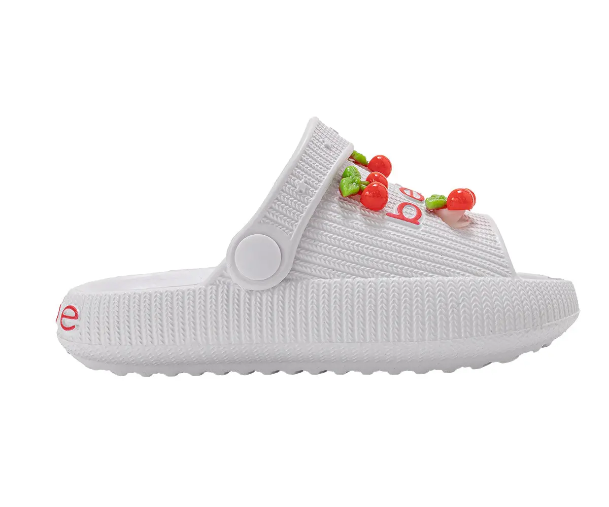 Bebe Toddler Girl's Lightweight Eva Slide With Cherry Charms 10