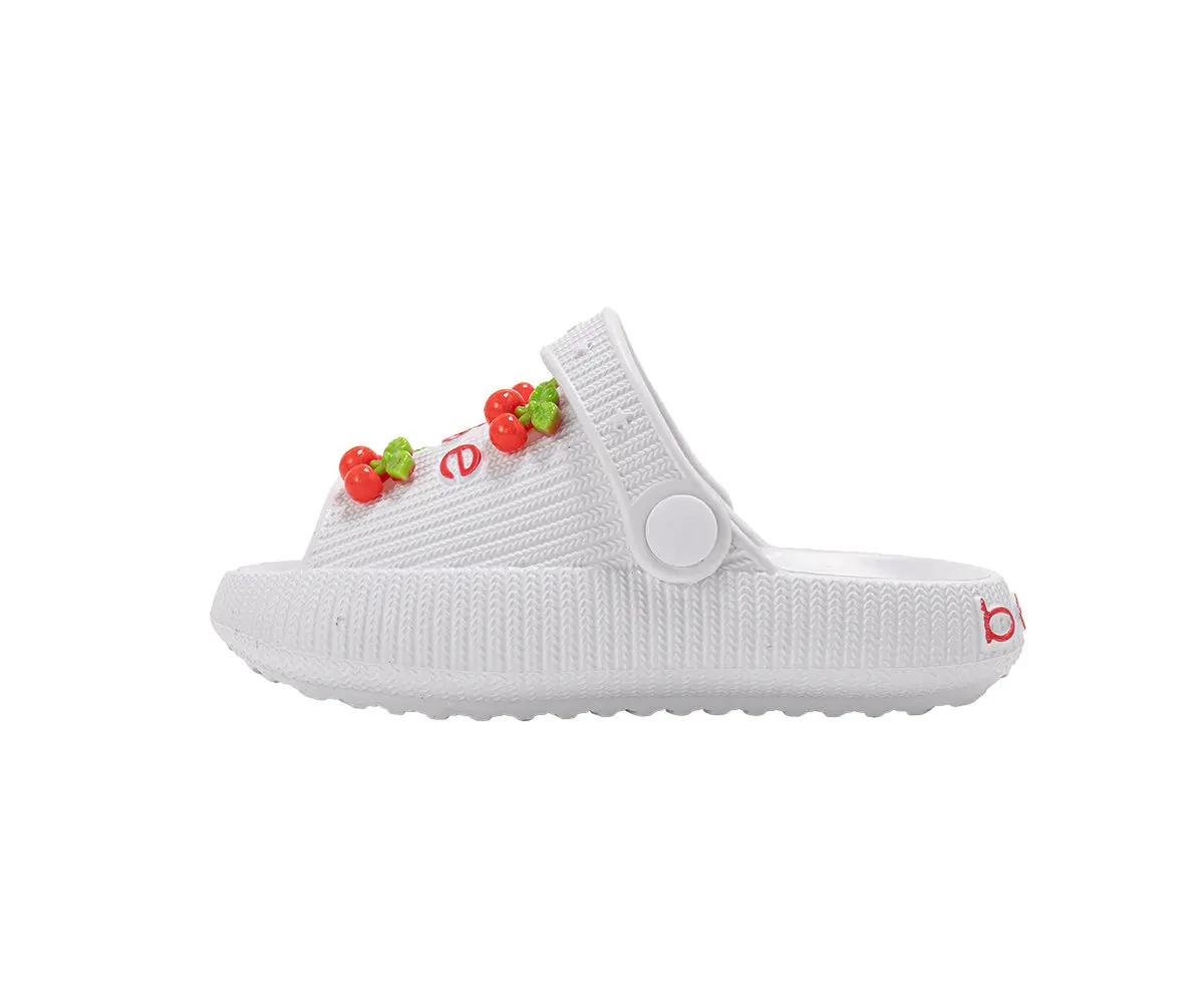 Bebe Toddler Girl's Lightweight Eva Slide With Cherry Charms 11