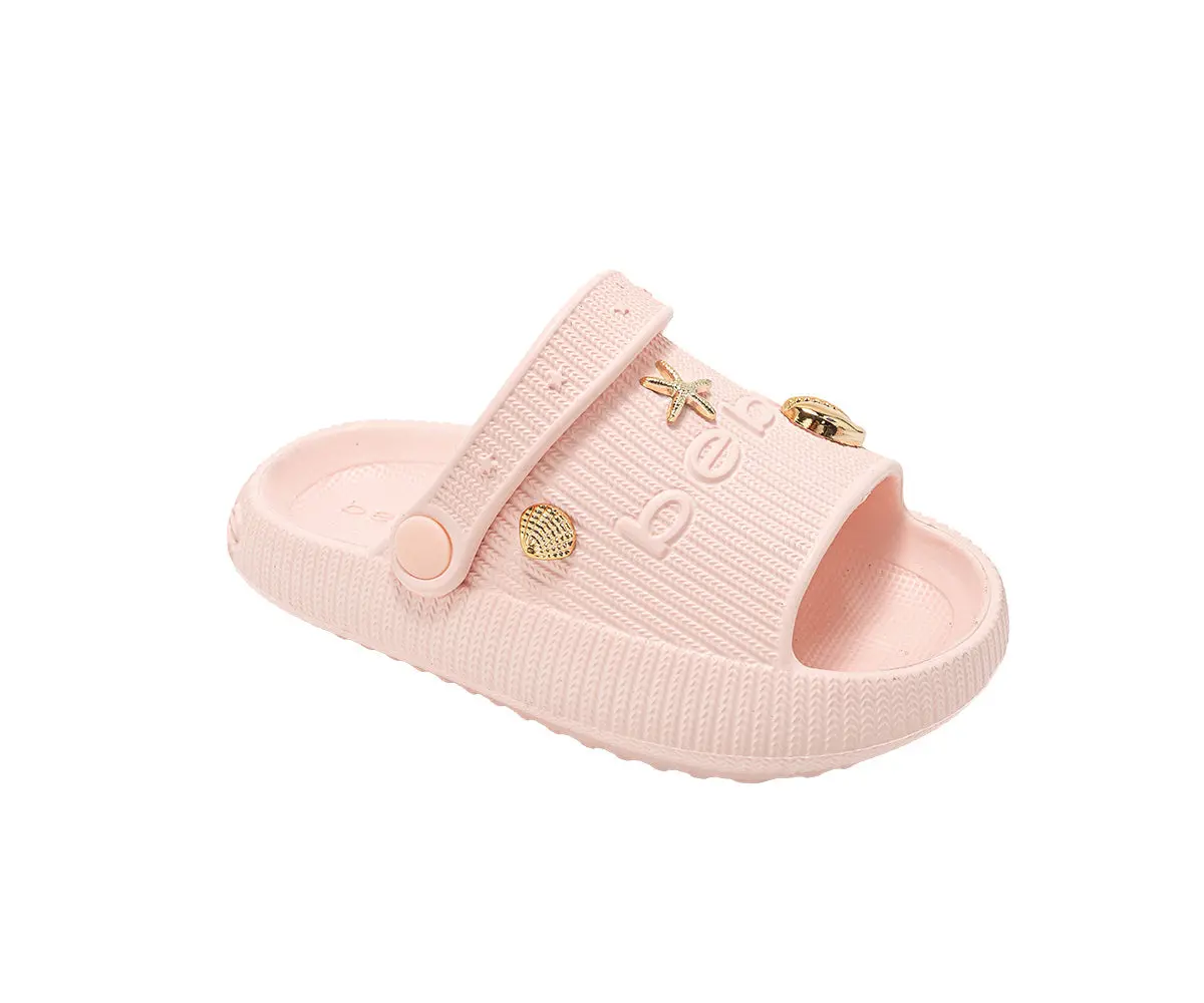 Bebe Toddler Girl's Lightweight Eva Slide With Sea Charms 1