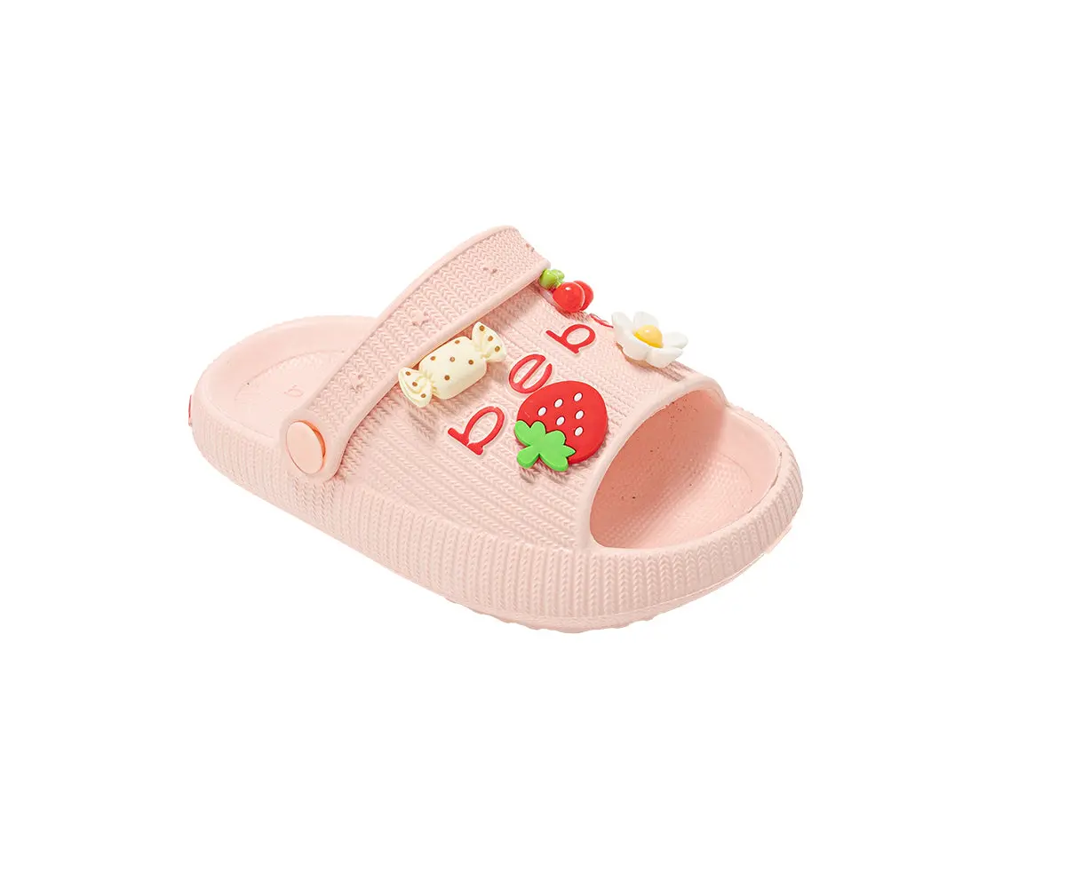 Bebe Toddler Girl's Lightweight Eva Slide With Charms 1