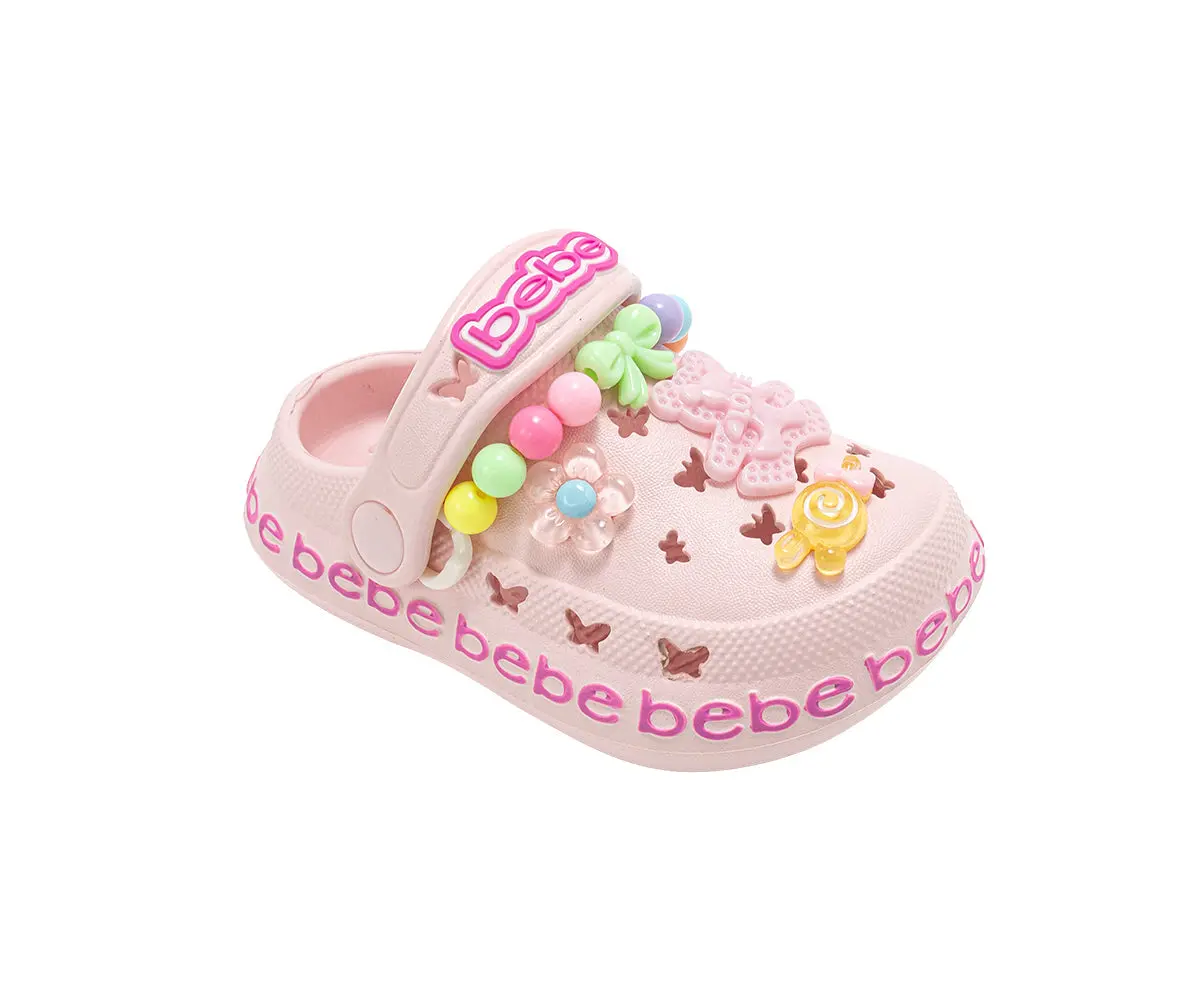 Bebe Toddler Girl's Lightweight Eva Clogs - Slip - On Comfy Shoes With Bracelet And Charms 1