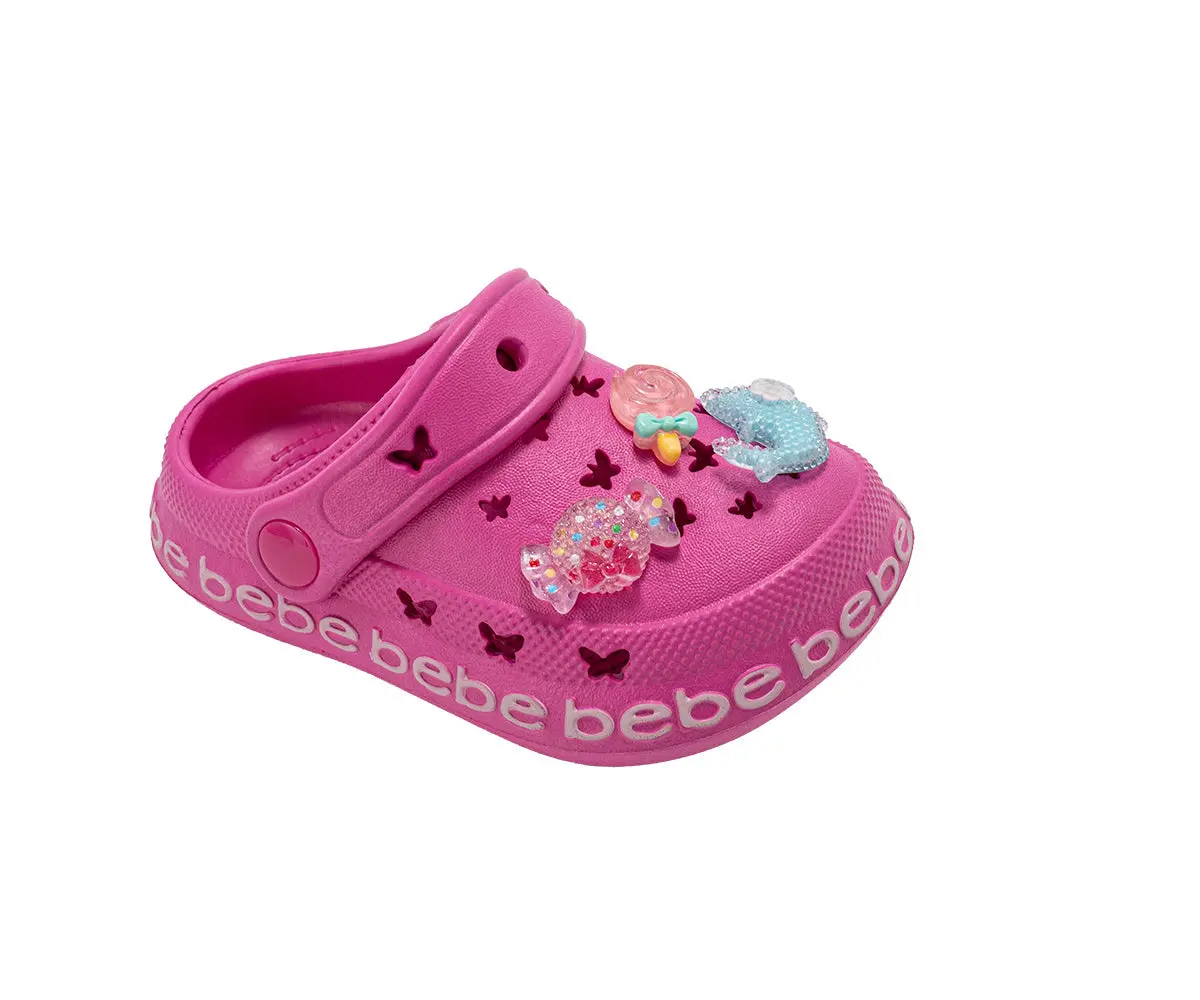 Bebe Toddler Girl's Lighweight Eva Clogs - Slip - On Comfy Shoes With Charms 1