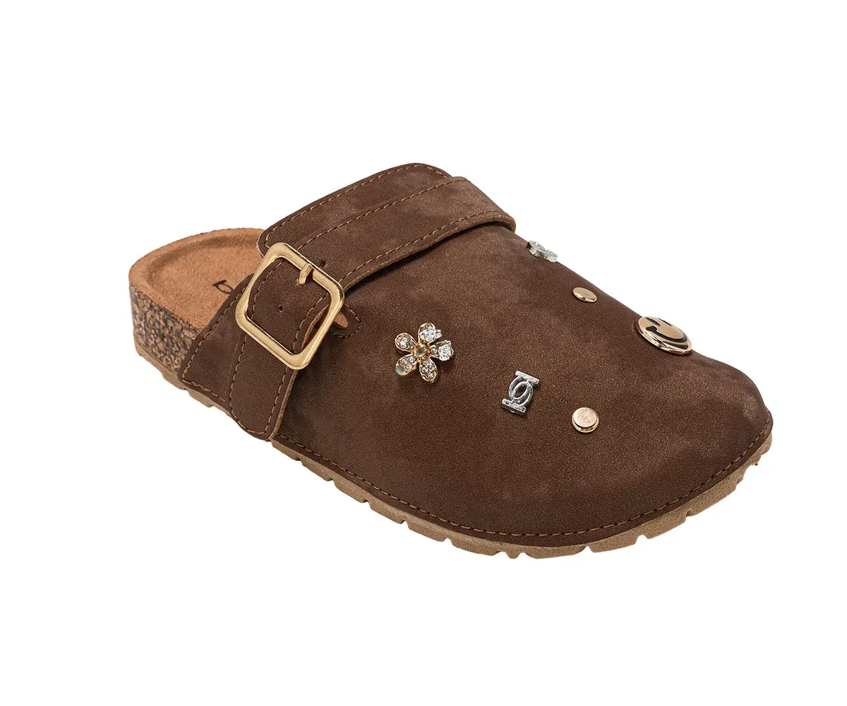 Bebe Girls' Clog Slippers – Slip-On Footbed Clogs With Buckle Strap, Casual Comfort Shoes For Girls Little Kid/Big Kid 1