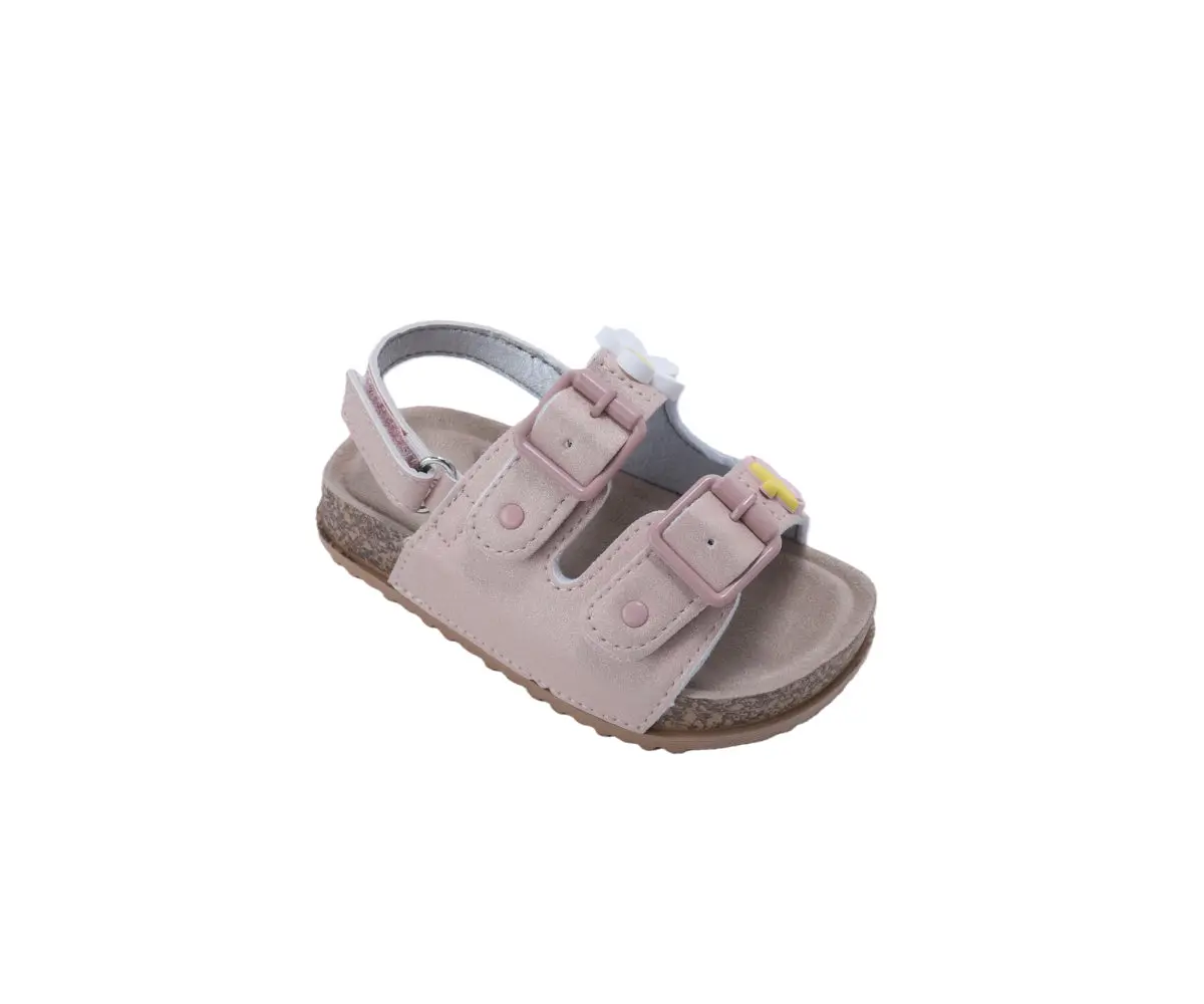 Bebe Toddler Girl's Classic Footbed Sandals Featuring Adjustable Buckles And Floral Charm Accents 1