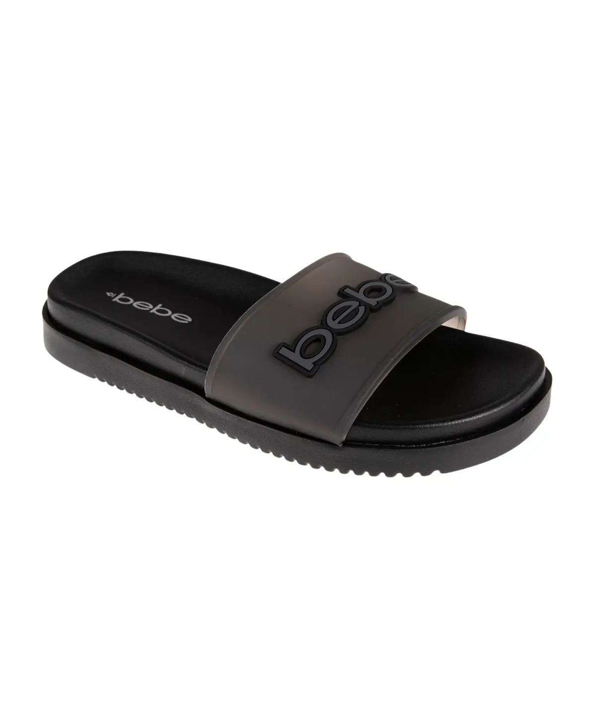 Bebe Women's Sandal With Translucent Upper And Rubber Logo Patch 1
