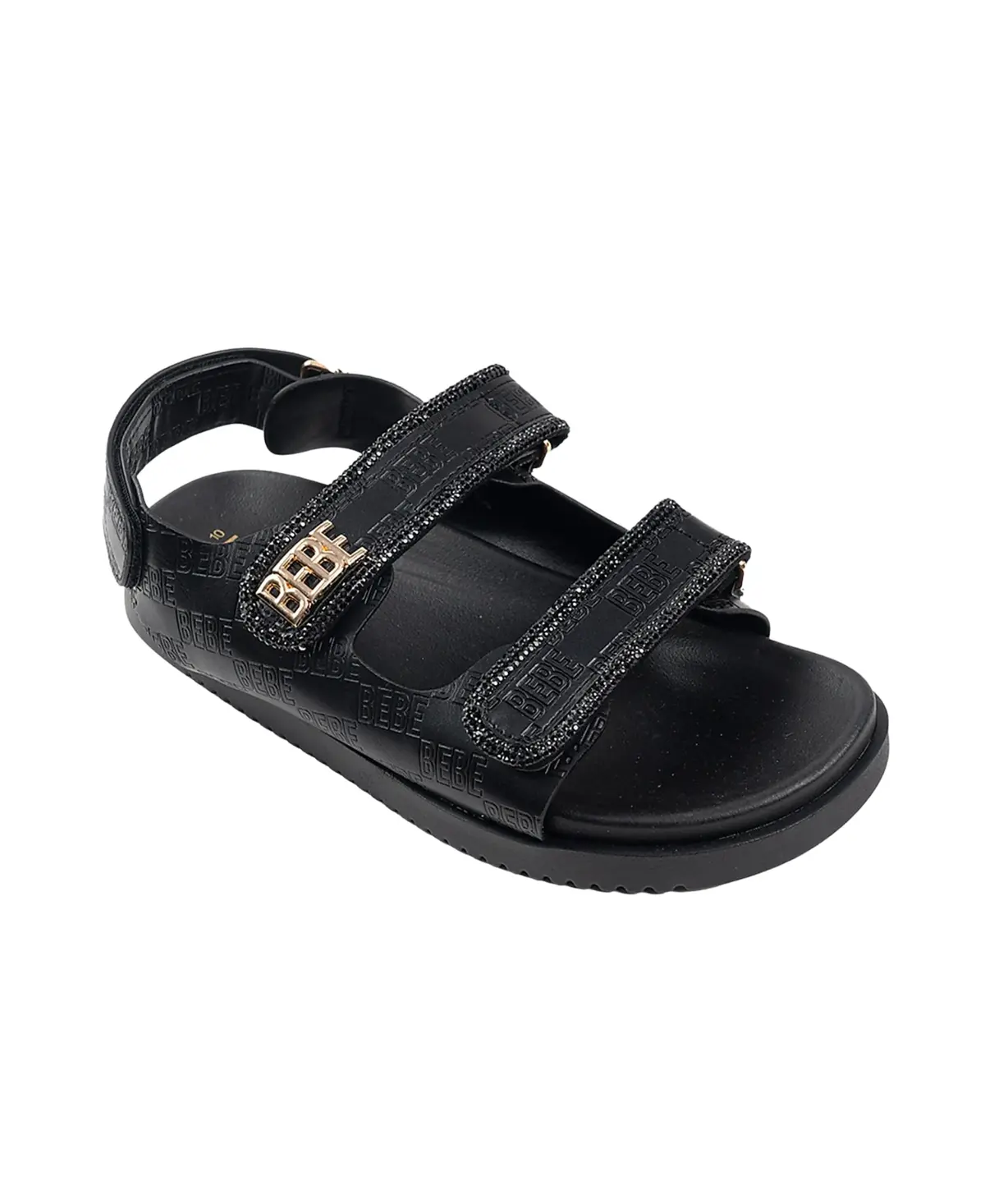 Bebe Women's Sandal With Rhinestone Rope Binding And Bebe Logo Rivet Detail 1