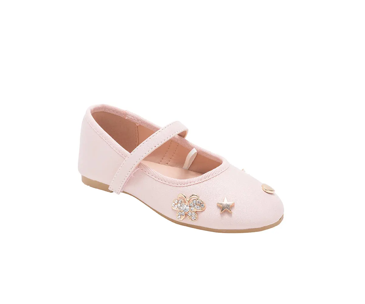 Bebe Toddler Girls' Ballet Shoes – Shimmer Ballet Flats With Charms, Dressy Toddler Ballet Shoes, Ballet Shoes For Girls 1